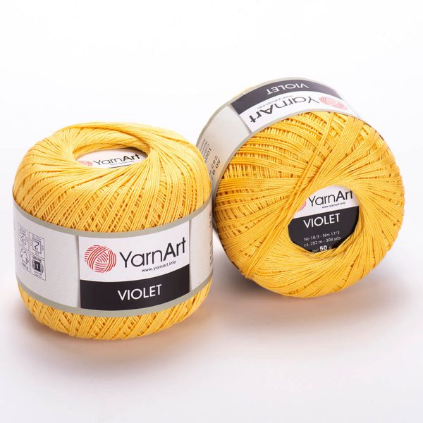 YarnArt Violet crochet thread mercerized cotton yarn skein color 53 fine lace yarn for doilies and summer garments