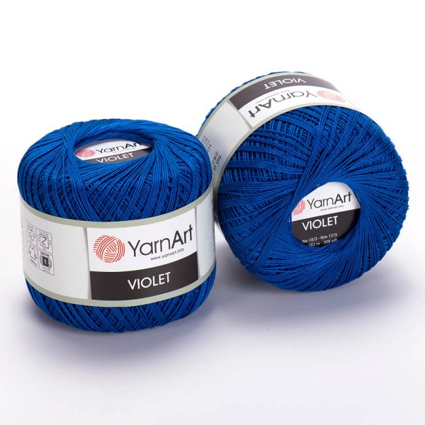 YarnArt Violet crochet thread mercerized cotton yarn skein color 15 fine lace yarn for doilies and summer garments