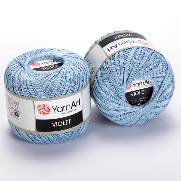 YarnArt Violet crochet thread mercerized cotton yarn skein color 17 fine lace yarn for doilies and summer garments