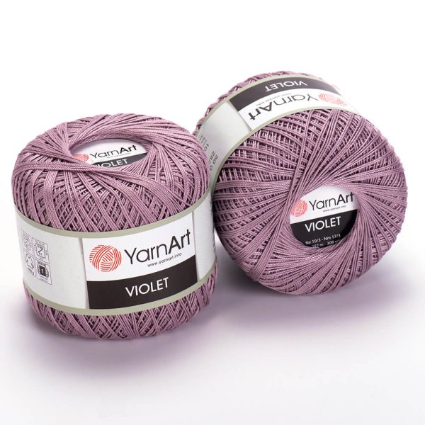 YarnArt Violet crochet thread mercerized cotton yarn skein color 31 fine lace yarn for doilies and summer garments