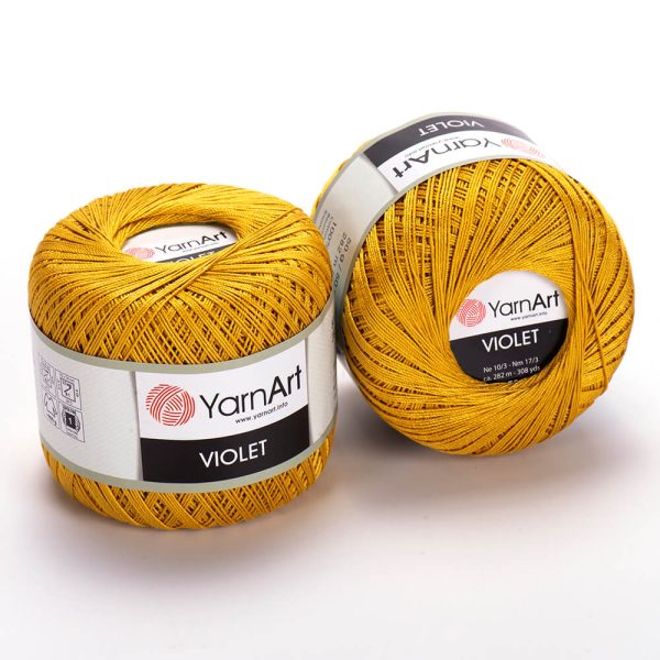 YarnArt Violet crochet thread mercerized cotton yarn skein color 40 fine lace yarn for doilies and summer garments