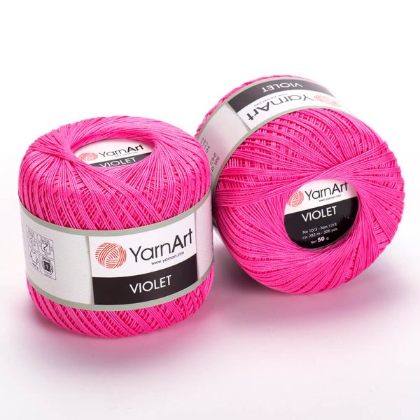 YarnArt Violet crochet thread mercerized cotton yarn skein color 01 fine lace yarn for doilies and summer garments