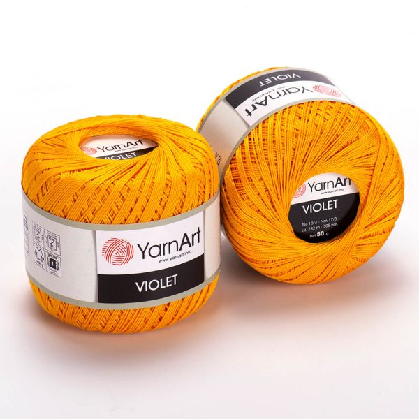 YarnArt Violet crochet thread mercerized cotton yarn skein color 07 fine lace yarn for doilies and summer garments