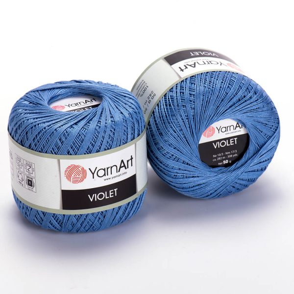 YarnArt Violet crochet thread mercerized cotton yarn skein color 51 fine lace yarn for doilies and summer garments