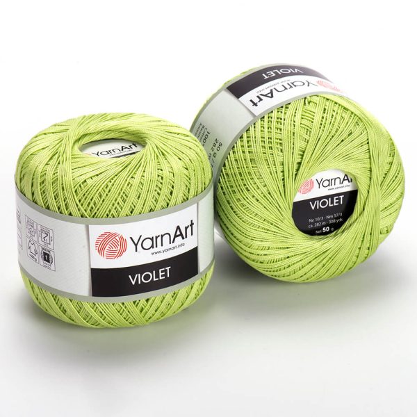 YarnArt Violet crochet thread mercerized cotton yarn skein color 52 fine lace yarn for doilies and summer garments