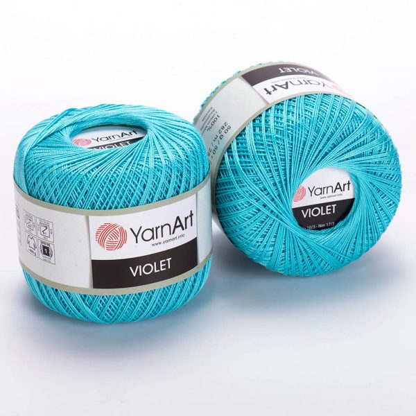 YarnArt Violet crochet thread mercerized cotton yarn skein color 53 fine lace yarn for doilies and summer garments