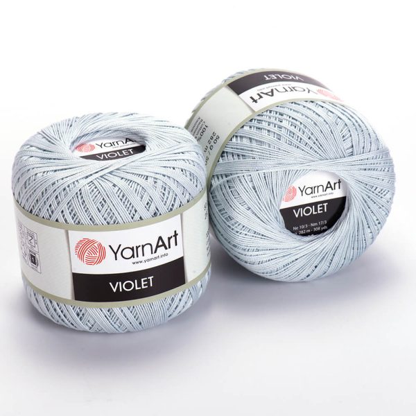 YarnArt Violet crochet thread mercerized cotton yarn skein color 62 fine lace yarn for doilies and summer garments