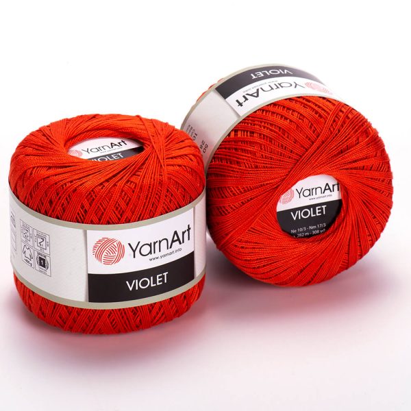 YarnArt Violet crochet thread mercerized cotton yarn skein color 35 fine lace yarn for doilies and summer garments