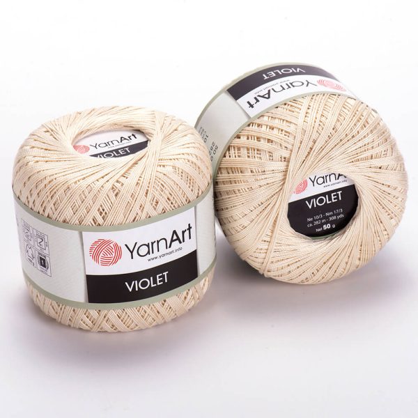 YarnArt Violet crochet thread mercerized cotton yarn skein color 94 fine lace yarn for doilies and summer garments