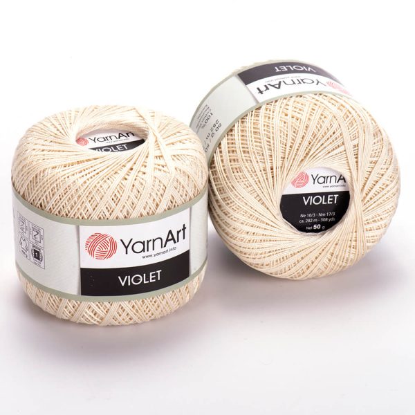 YarnArt Violet crochet thread mercerized cotton yarn skein color 82 fine lace yarn for doilies and summer garments