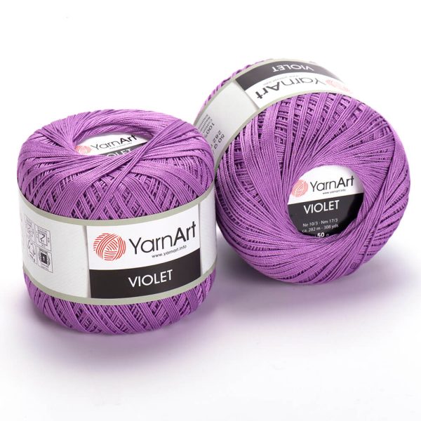 YarnArt Violet crochet thread mercerized cotton yarn skein color 09 fine lace yarn for doilies and summer garments
