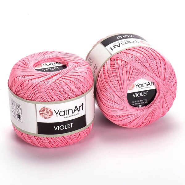YarnArt Violet crochet thread mercerized cotton yarn skein color 13 fine lace yarn for doilies and summer garments
