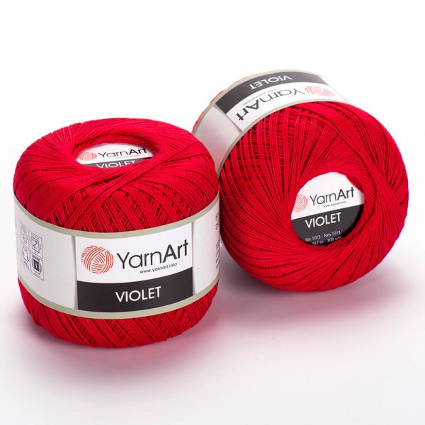 YarnArt Violet crochet thread mercerized cotton yarn skein color 28 fine lace yarn for doilies and summer garments