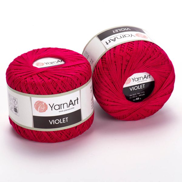 YarnArt Violet crochet thread mercerized cotton yarn skein color 6358 fine lace yarn for doilies and summer garments