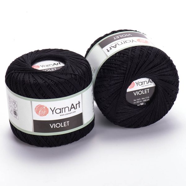 YarnArt Violet crochet thread mercerized cotton yarn skein color 999 fine lace yarn for doilies and summer garments