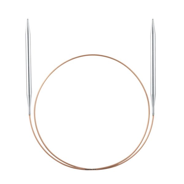 Addi Premium Classic circular knitting needles with brass tips and gold cable