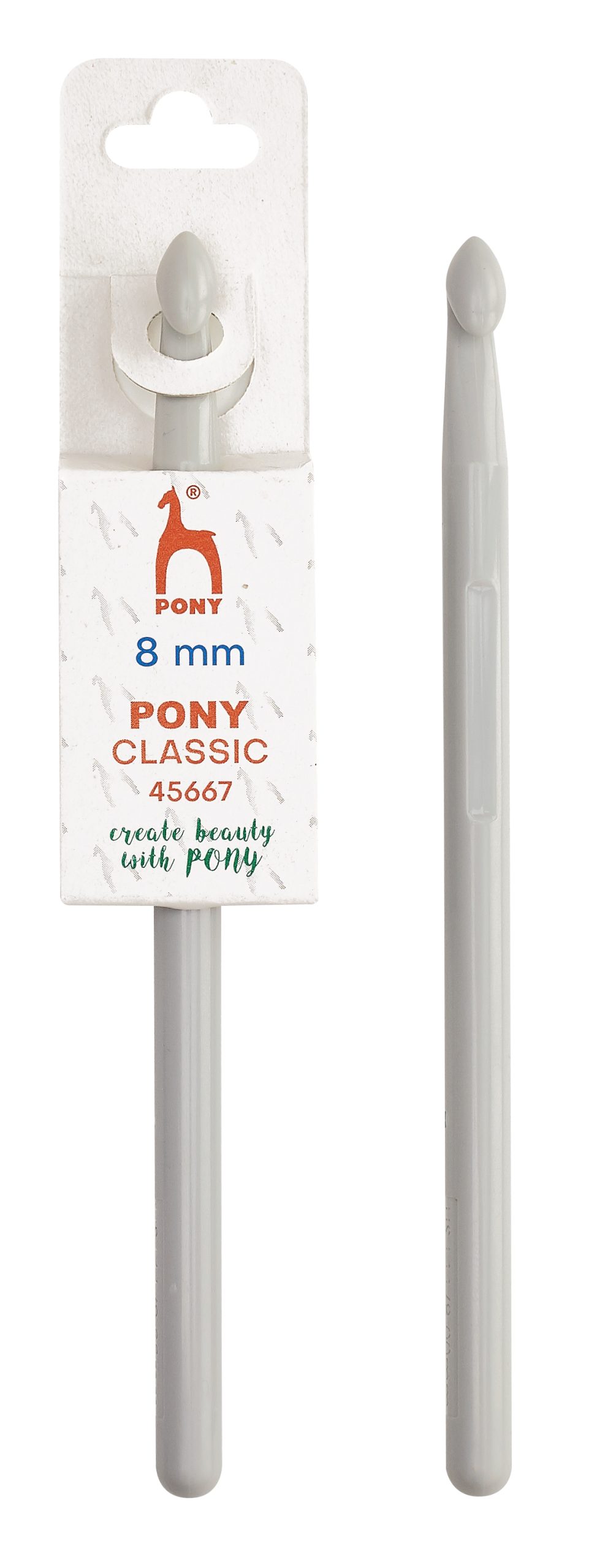 Pony_45667_Classic_crochet-hook_15cmx8mm_pi PONY CLASSIC CROCHET HOOKS - Image 1