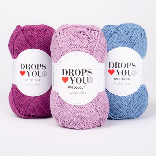 DROPS Love You 9 cotton yarn recycled denim cotton yarn ball