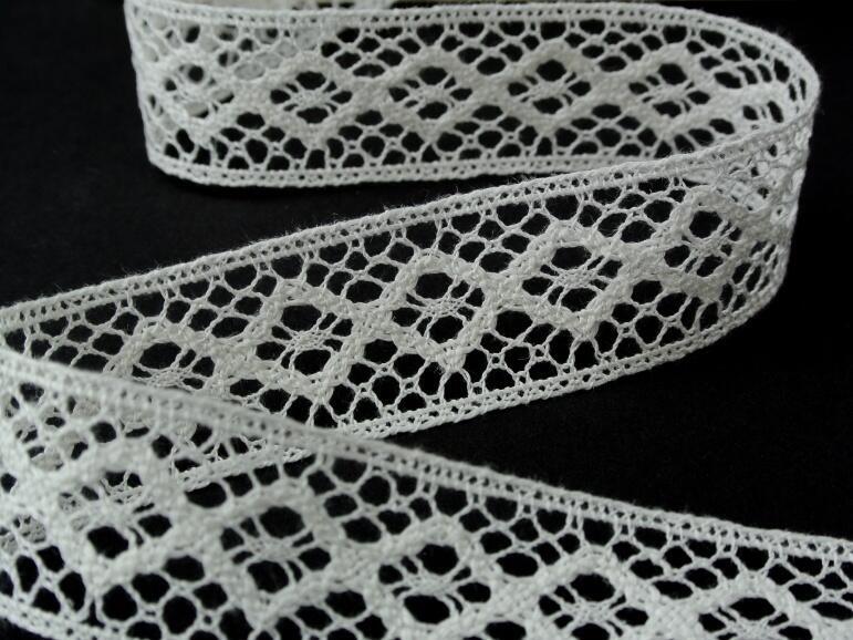 75250 B5 BLEACHED LINEN LACE 32MM 75250 - Image 1