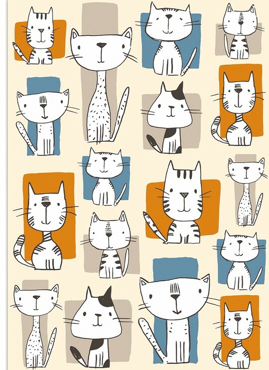 draiskie minči (1) HALF LINEN TOWEL 50*70CM "CATS" - Image 1