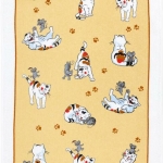 HALF LINEN TOWEL 50*70CM "CATS & MICE"