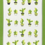 HALF LINEN TOWEL 50*70CM "CACTI"