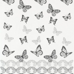 HALF LINEN TOWEL 50*70CM "BUTTERFLIES"