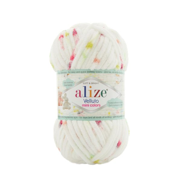 Alize Velluto Mini Colors velvet chenille yarn skein multicolor plush yarn for crochet and amigurumi