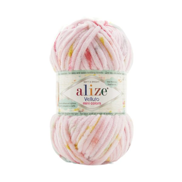 Alize Velluto Mini Colors velvet chenille yarn skein multicolor plush yarn for crochet and amigurumi