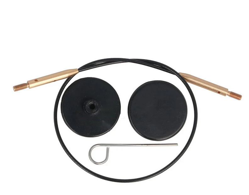 black gold KNIT PRO STAINLESS STEEL SWIVEL BLACK - GOLD CABLES - Image 1