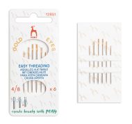 PONY gold eye EASY THREADING needles 4/8  12851