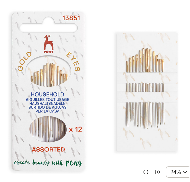 13851 1 PONY GOLD EYE HOUSEHOLD NEEDLES 13851 - Image 1