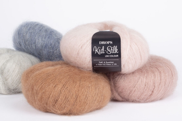DROPS Kid-Silk lace yarn made from mohair and silk, airy yarn for shawls and delicate knits
