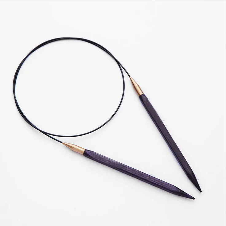 knitpro-jadore-cubics-circular-knitting-needles-80cm-lavender KnitPro J'Adore Cubics circular knitting needles 80cm in lavender with gold joins and black cable