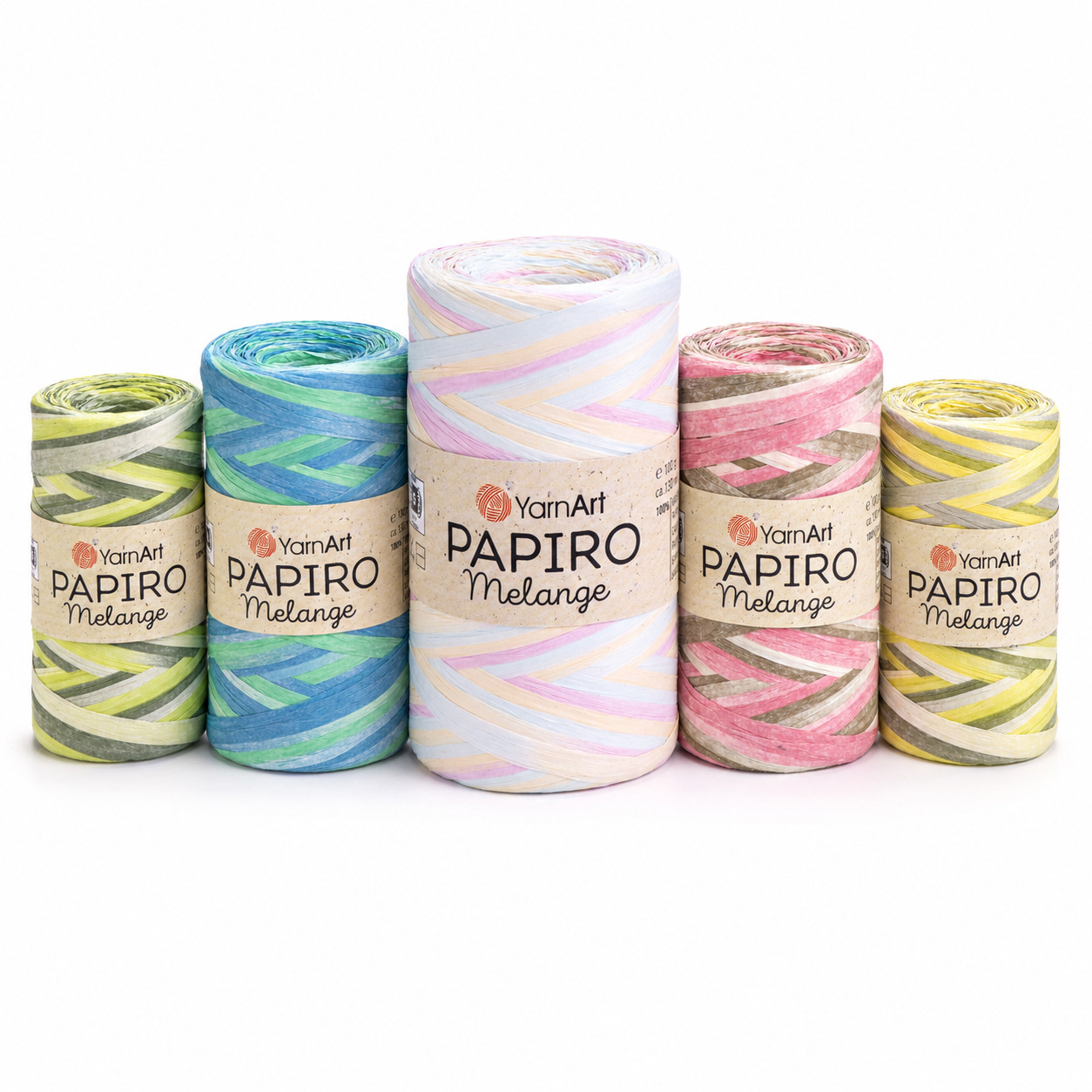 YARNSTREET PAPIRO MELANGE YARNART PAPIRO MELANGE - rafijas dzija somām, cepurēm un vasaras aksesuāriem - Image 1