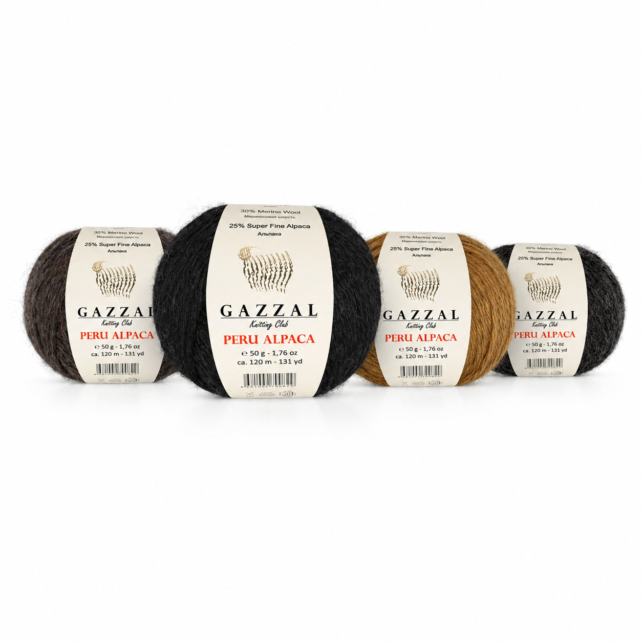 GAZZAL WOOL YARN PERU ALPACA GAZZAL PERU ALPACA - alpaka un merino vilnas dzija īpašam siltumam (OEKO-TEX) - Image 1