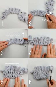 step by step guide how to knit with loop yarn